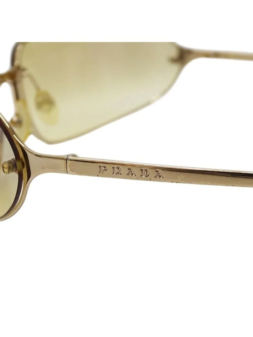 Prada Sunglasses Gold Beige Summer Cool Eyewear